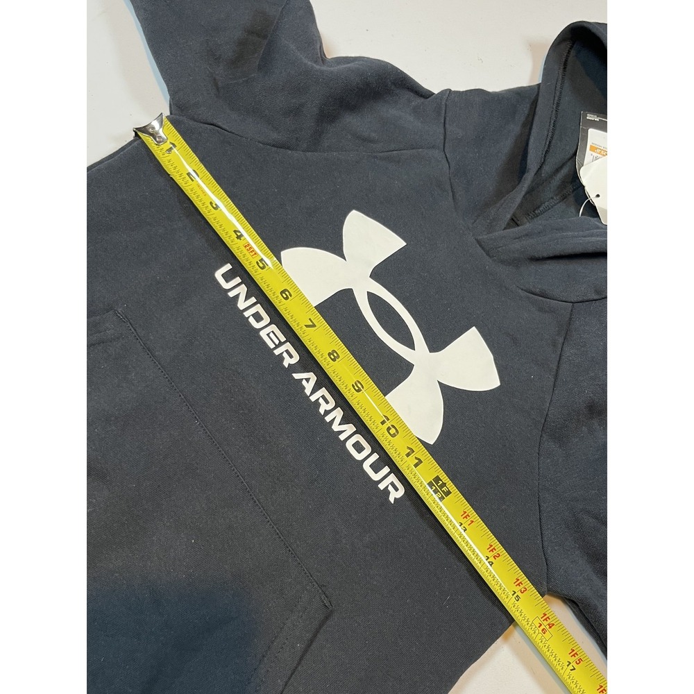 Under Armour Youth Kids YSM Black Rival Fleece Pullover Hoodie Sweatshirt Loose - Picture 8 of 9